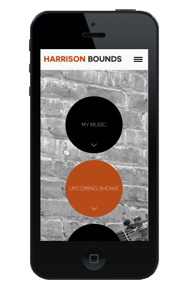 Harrison Bounds musician website mobile preview
